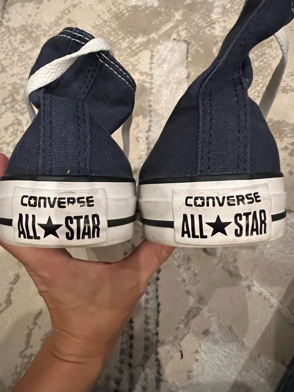 Converse Navy and White High-Top Sneakers - Picture 5 of 6